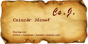 Csiszár József névjegykártya