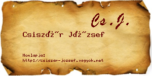 Csiszár József névjegykártya